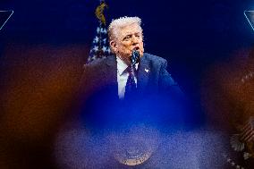 President Trump speaks at the religious liberty commission at DC’s Museum of the Bible