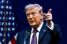 President Trump speaks at the religious liberty commission at DC’s Museum of the Bible