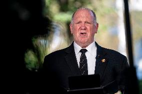 Border Czar Homan Speaks to Reporters in Washignton, DC