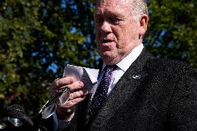 Tom Homan speaks with reporters - Washington