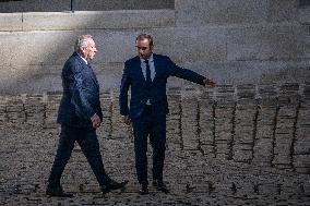 Francois Bayrou And Sebastien Lecornu At Farewell To Thierry Burkhard Arms Ceremony - Paris