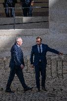 Francois Bayrou And Sebastien Lecornu At Farewell To Thierry Burkhard Arms Ceremony - Paris