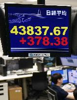 Nikkei stock index ends at record high