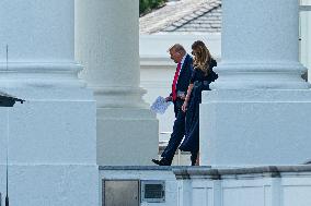President Trump Departs White House for 9/11 Memorial Ceremony