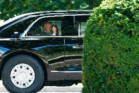 President Trump Arrives White House after attending Pentagon 9/11 Memorial Ceremony