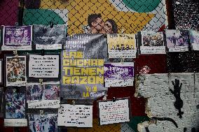 Supporters Hold Masks of Former President Alvaro Uribe During Trial in Bogota