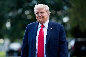 President Trump and First Lady Melnaia Trump Depart White House for New York