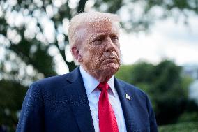 President Trump and First Lady Melnaia Trump Depart White House for New York