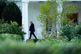 President Trump and First Lady Melnaia Trump Depart White House for New York