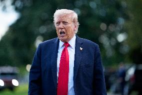 President Trump and First Lady Melnaia Trump Depart White House for New York