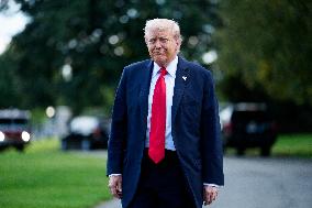 President Trump and First Lady Melnaia Trump Depart White House for New York