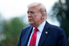 President Trump and First Lady Melnaia Trump Depart White House for New York