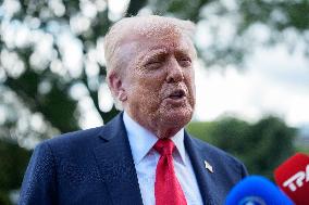 President Trump and First Lady Melnaia Trump Depart White House for New York