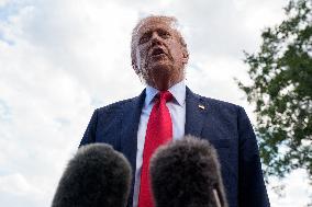 President Trump and First Lady Melnaia Trump Depart White House for New York