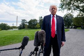 President Trump and First Lady Melnaia Trump Depart White House for New York