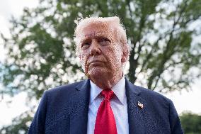 President Trump and First Lady Melnaia Trump Depart White House for New York