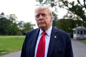 President Trump and First Lady Melnaia Trump Depart White House for New York