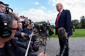 President Trump and First Lady Melnaia Trump Depart White House for New York