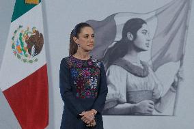 Mexican President Claudia Sheinbaum Holds Briefing Conference - Mexico
