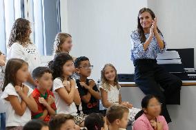 Queen Letizia Attends Professional School Year Opening 2024/2025 - Rincon de Soto