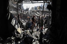 Aftermath Of Israeli Strike On Shati Refugee Camp - Gaza