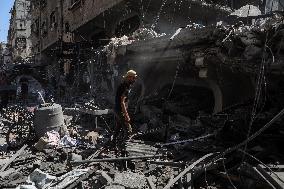 Aftermath Of Israeli Strike On Shati Refugee Camp - Gaza