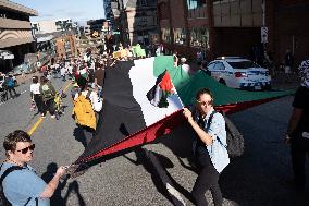 Protest prior match between Team Israel and Team Canada in Halifax