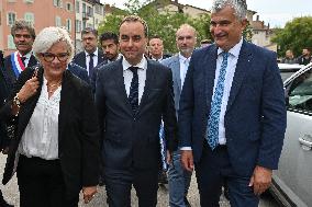 French PM Sebastien Lecornu Visits Healthcare Center In Macon - France