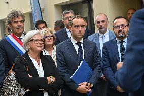 French PM Sebastien Lecornu Visits Healthcare Center In Macon - France