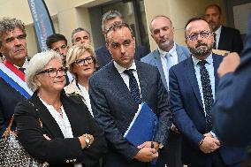 French PM Sebastien Lecornu Visits Healthcare Center In Macon - France