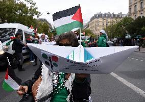Demonstration In Support Of Palestine And Global Sumud Flotilla - Paris