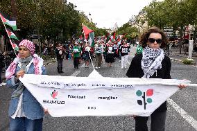Demonstration In Support Of Palestine And Global Sumud Flotilla - Paris
