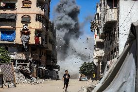 Airstrike Damage in Gaza City - Palestine