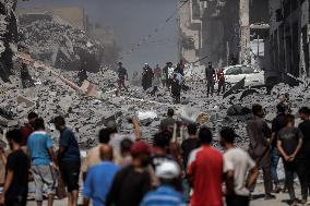 Airstrike Damage in Gaza City - Palestine