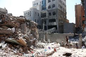 Israeli Airstrikes Aftermath in Sanaa - Yemen