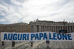 Pope Leo XIV Leading The Angelus Prayer On His 70Th Birthday - Vatican