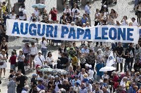 Pope Leo XIV Leading The Angelus Prayer On His 70Th Birthday - Vatican