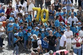 Pope Leo XIV Leading The Angelus Prayer On His 70Th Birthday - Vatican