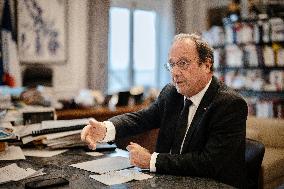 François Hollande during an interview with Le Figaro - Paris