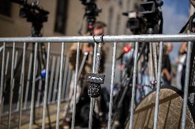 Illustration - France Info and French Televisions Microphones - Paris