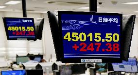 Nikkei stock index tops 45,000 for 1st time