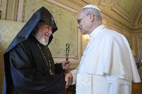 Pope Leo XIV Meets Armenian Patriarch Karekin II - Castel Gandolfo