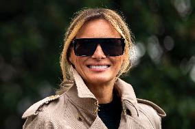 President Donald Trump and First Lady Melania Trump Depart the White House for the United Kingdom