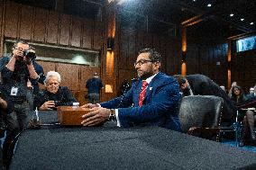 FBI Director Kash Patel testifies before the House Judiciary Committee during an oversight hearing on Capitol Hill.