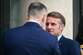 Emmanuel Macron welcomes President of the Republic of Poland Karol Nawrocki at the Elysee FA