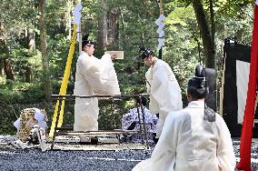 Rite at Ise Jingu shrine in Mie Pref.