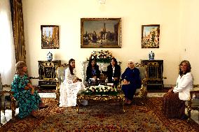 Queen Letizia Meeting with First Lady Entissar Amer - Cairo