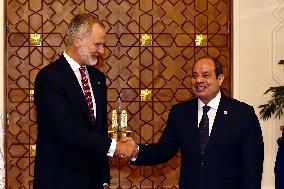 Spanish Royals Recieved by President Abdelfatah El Sisi - Cairo