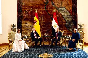 Spanish Royals Recieved by President Abdelfatah El Sisi - Cairo