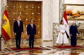 Spanish Royals Recieved by President Abdelfatah El Sisi - Cairo